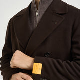 Cappotto uomo doppiopetto marrone scuro ARDEN 350001EM940 TAGLIATORE 