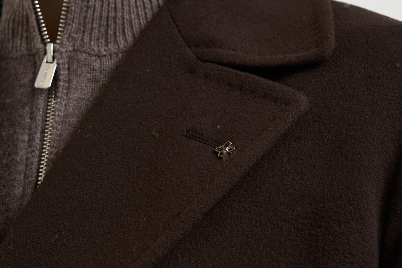 Cappotto uomo doppiopetto marrone scuro ARDEN 350001EM940 TAGLIATORE 