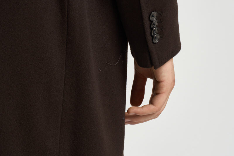 Cappotto uomo doppiopetto marrone scuro ARDEN 350001EM940 TAGLIATORE 