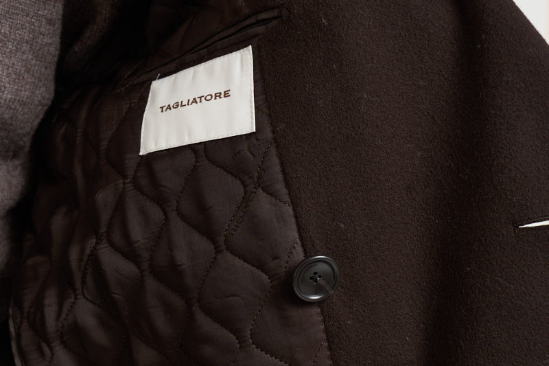 Cappotto uomo doppiopetto marrone scuro ARDEN 350001EM940 TAGLIATORE 