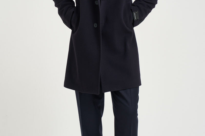 Cappotto uomo monopetto blu navy CFBM13X 350001B5054 TAGLIATORE 