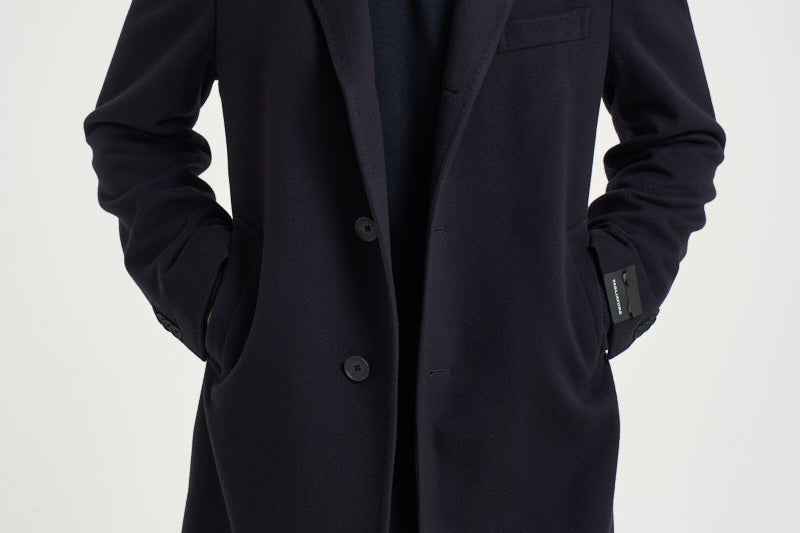 Cappotto uomo monopetto blu navy CFBM13X 350001B5054 TAGLIATORE 