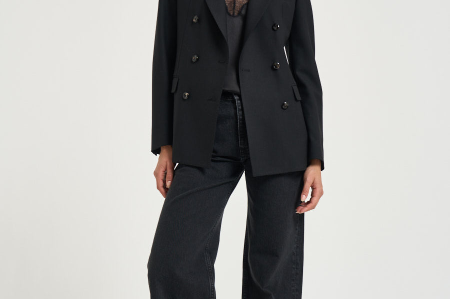 Blazer donna doppiopetto nero H50044 N1188 TAGLIATORE 