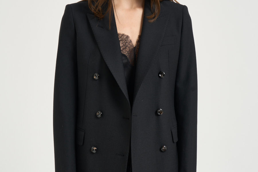 Blazer donna doppiopetto nero H50044 N1188 TAGLIATORE 