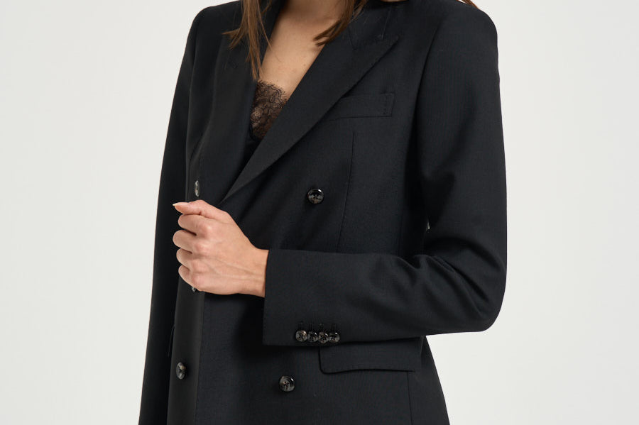 Blazer donna doppiopetto nero H50044 N1188 TAGLIATORE 