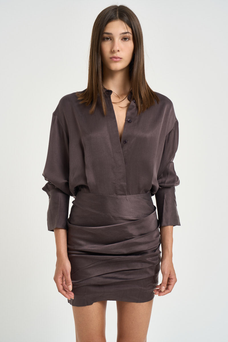 Abito donna mini Andrea melanzana T200101B TNV147ROUGENOIR THE ANDAMANE 