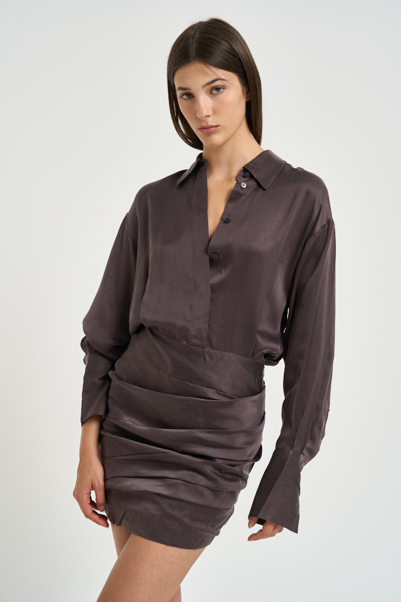 Abito donna mini Andrea melanzana T200101B TNV147ROUGENOIR THE ANDAMANE 