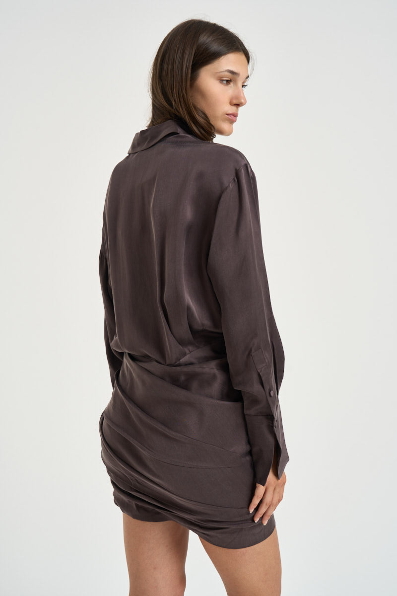Abito donna mini Andrea melanzana T200101B TNV147ROUGENOIR THE ANDAMANE 