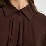 Abito donna Lilia midi marrone T200108A TJP199DARKBROWN THE ANDAMANE 