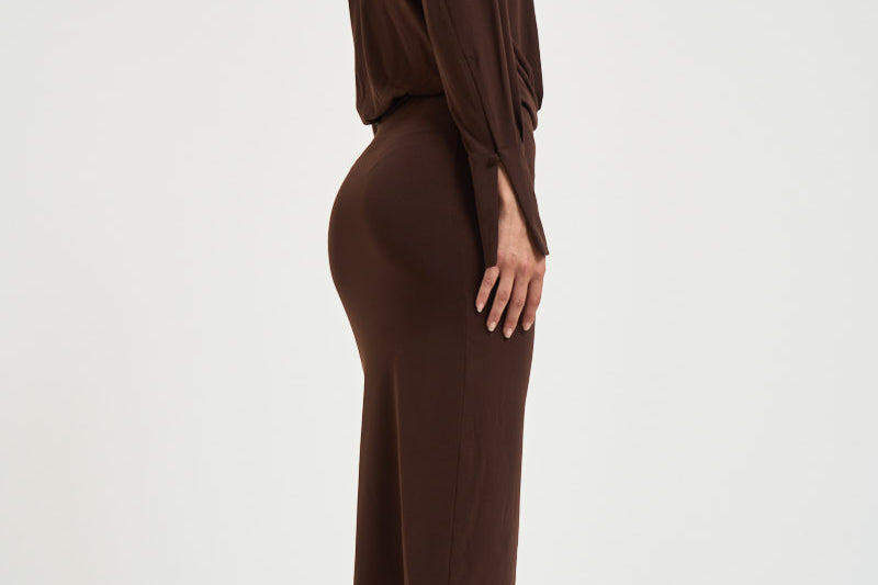 Abito donna Lilia midi marrone T200108A TJP199DARKBROWN THE ANDAMANE 