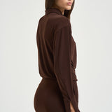 Abito donna Lilia midi marrone T200108A TJP199DARKBROWN THE ANDAMANE 