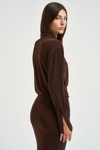 Abito donna Lilia midi marrone T200108A TJP199DARKBROWN THE ANDAMANE 