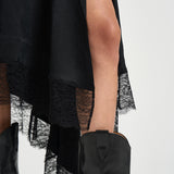 Abito donna lungo Tish in raso nero délavé T200158A TNV147BLACK THE ANDAMANE 
