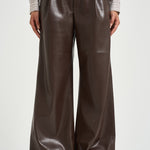 Pantalone donna Sasha palazzo marrone T200430A TNP152DARKBROWN THE ANDAMANE 