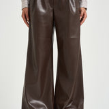 Pantalone donna Sasha palazzo marrone T200430A TNP152DARKBROWN THE ANDAMANE 