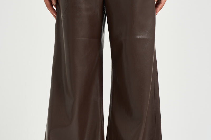 Pantalone donna Sasha palazzo marrone T200430A TNP152DARKBROWN THE ANDAMANE 