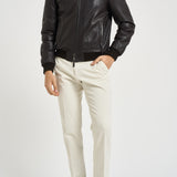 Bomber uomo in pelle marrone scuro DEREK PLONGEE06 THE JACK LEATHERS 
