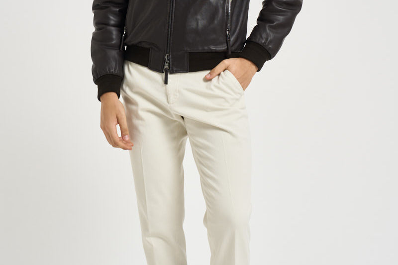 Bomber uomo in pelle marrone scuro DEREK PLONGEE06 THE JACK LEATHERS 