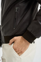 Bomber uomo in pelle marrone scuro DEREK PLONGEE06 THE JACK LEATHERS 