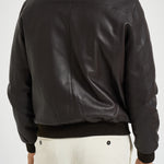 Bomber uomo in pelle marrone scuro DEREK PLONGEE06 THE JACK LEATHERS 