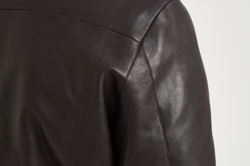 Bomber uomo in pelle marrone scuro DEREK PLONGEE06 THE JACK LEATHERS 