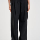 Pantaloni donna chiusura asimmetrica neri ESTER W0206T0002 THE LATEST 