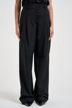 Pantaloni donna chiusura asimmetrica neri ESTER W0206T0002 THE LATEST 