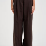Pantaloni donna chiusura asimmetrica cioccolato ESTER W0206T0215 THE LATEST 