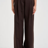 Pantaloni donna chiusura asimmetrica cioccolato ESTER W0206T0215 THE LATEST 