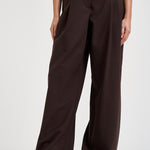 Pantaloni donna chiusura asimmetrica cioccolato ESTER W0206T0215 THE LATEST 