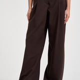 Pantaloni donna chiusura asimmetrica cioccolato ESTER W0206T0215 THE LATEST 