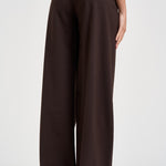 Pantaloni donna chiusura asimmetrica cioccolato ESTER W0206T0215 THE LATEST 