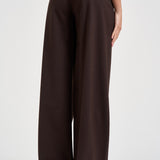 Pantaloni donna chiusura asimmetrica cioccolato ESTER W0206T0215 THE LATEST 