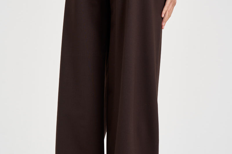 Pantaloni donna chiusura asimmetrica cioccolato ESTER W0206T0215 THE LATEST 