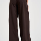 Pantaloni donna chiusura asimmetrica cioccolato ESTER W0206T0215 THE LATEST 