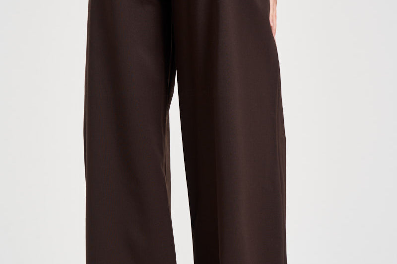 Pantaloni donna chiusura asimmetrica cioccolato ESTER W0206T0215 THE LATEST 