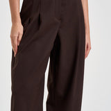 Pantaloni donna chiusura asimmetrica cioccolato ESTER W0206T0215 THE LATEST 