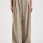 Pantaloni donna chiusura asimmetrica beige chiaro ESTER W0206T0291 THE LATEST 