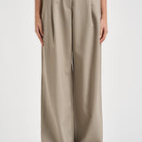 Pantaloni donna chiusura asimmetrica beige chiaro ESTER W0206T0291 THE LATEST 