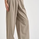 Pantaloni donna chiusura asimmetrica beige chiaro ESTER W0206T0291 THE LATEST 