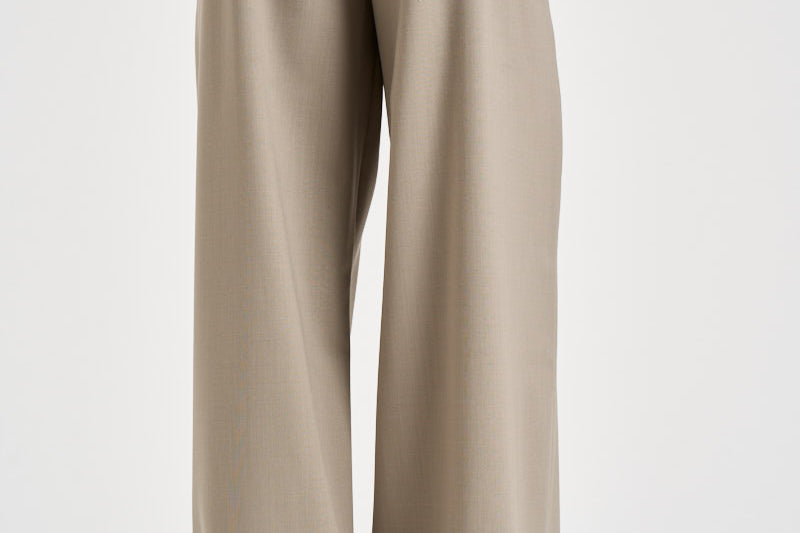 Pantaloni donna chiusura asimmetrica beige chiaro ESTER W0206T0291 THE LATEST 