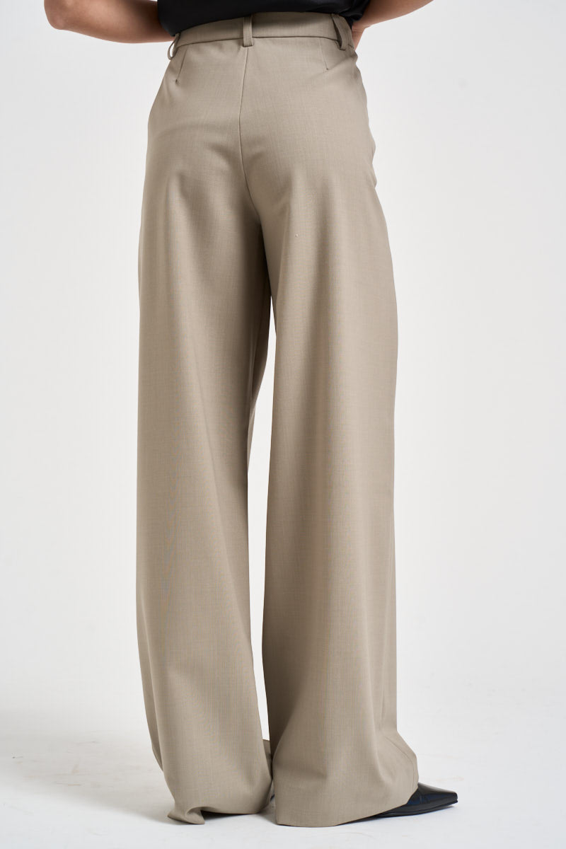 Pantaloni donna chiusura asimmetrica beige chiaro ESTER W0206T0291 THE LATEST 