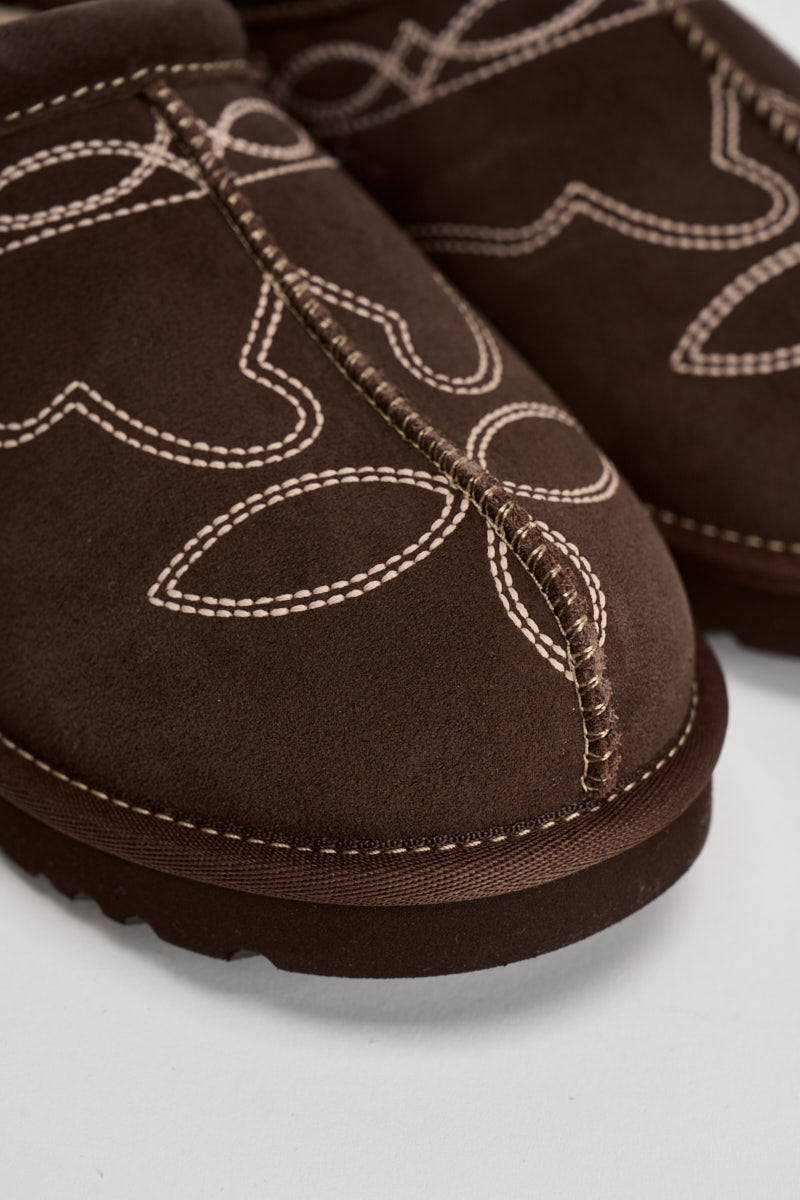 Scarpa uomo tasman western in suede cioccolato 1182262 BURN CHEDDAR UGG 