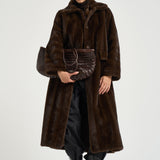 Cappotto donna lungo in ecopelliccia marrone 4120 ECO VINTAGE MINKCOCOA VALENTINI 