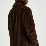 Cappotto donna lungo in ecopelliccia marrone 4120 ECO VINTAGE MINKCOCOA VALENTINI 