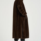 Cappotto donna lungo in ecopelliccia marrone 4120 ECO VINTAGE MINKCOCOA VALENTINI 