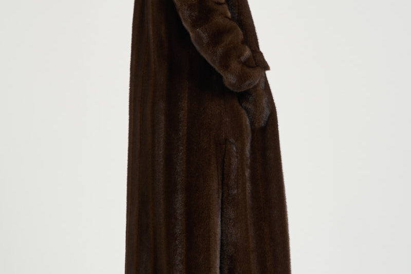Cappotto donna lungo in ecopelliccia marrone 4120 ECO VINTAGE MINKCOCOA VALENTINI 