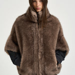 Giacca donna in ecopelliccia marrone 4128 ECO ZIBELLINOTAUPE VALENTINI 
