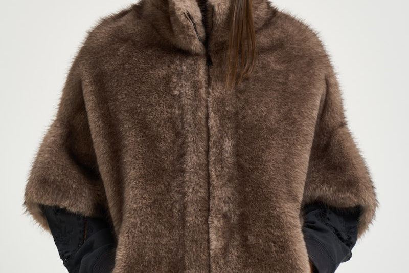 Giacca donna in ecopelliccia marrone 4128 ECO ZIBELLINOTAUPE VALENTINI 