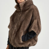 Giacca donna in ecopelliccia marrone 4128 ECO ZIBELLINOTAUPE VALENTINI 